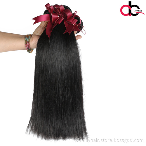Wholesale Natural Color Real Brazilian Silky Straight Wave Human Hair Extension For Black Women